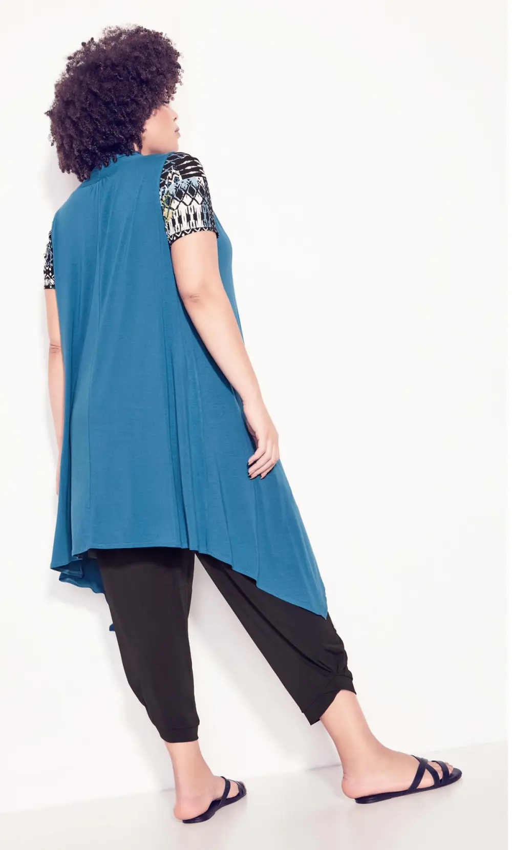 Evans Blue Kahlo Sleeveless Cardigan
