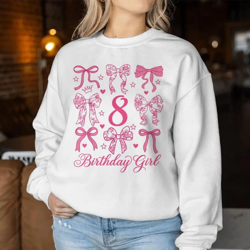 Cute It's My 8 Bday Coquette Bow 8Th Birthday Girls Women Sweatshirt