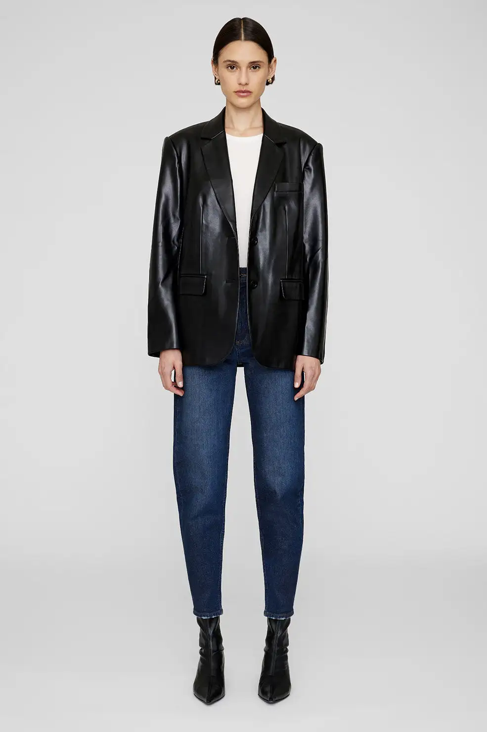 Classic Blazer - Black Recycled Leather