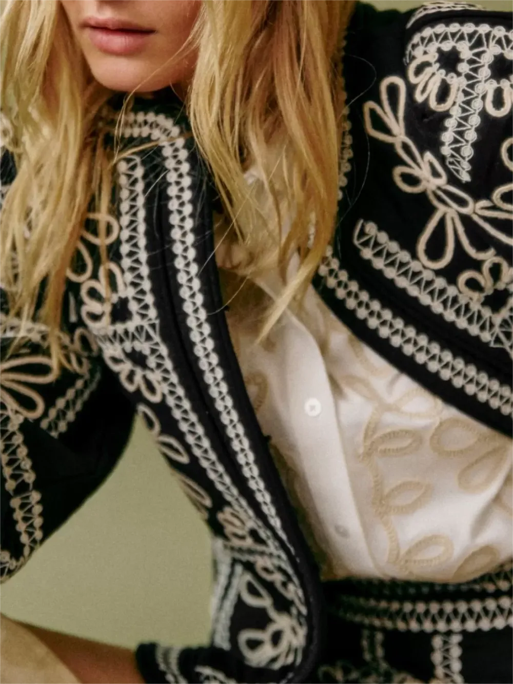 Floral Embroidered Blazer