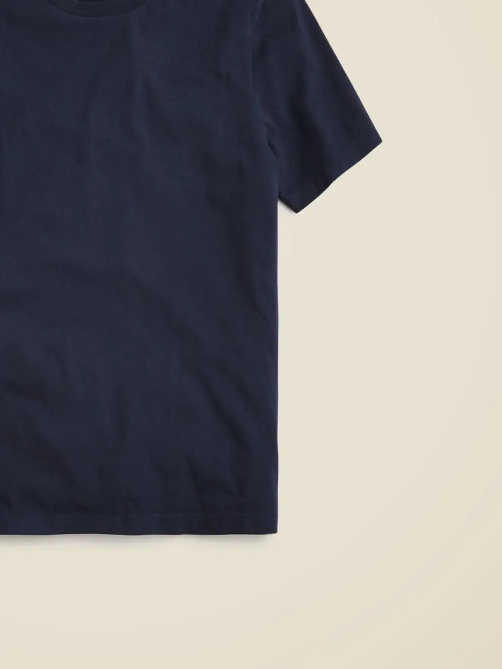Navy Blue Solid Color Crew Neck T-Shirt
