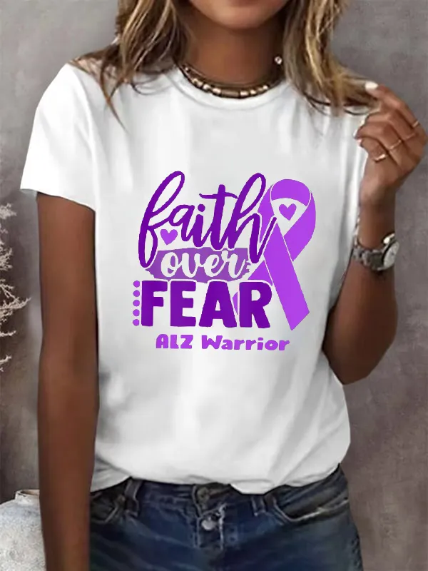 Faith Over Fear ALZ Awareness T-Shirt