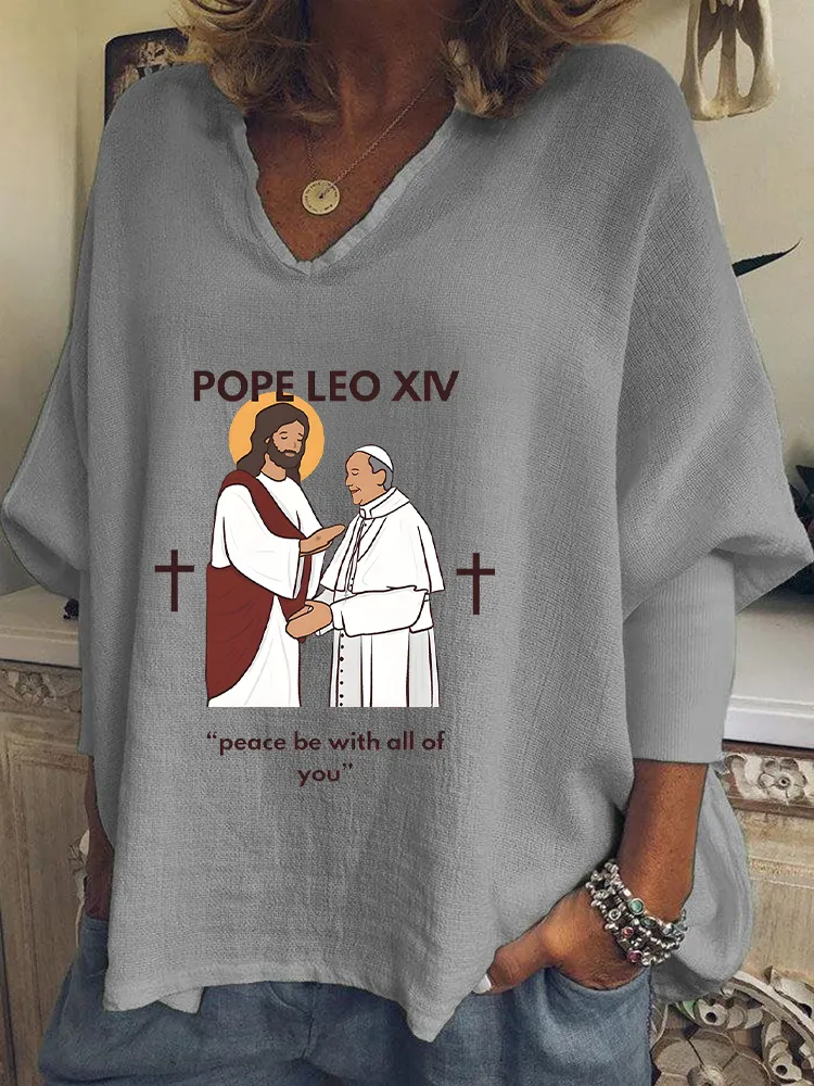 Women's Habemus Pope Leo Xiv Peace Be With All Of You Shirt