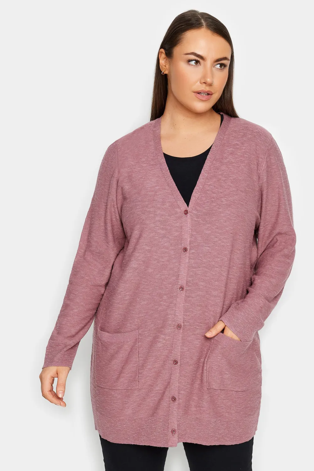 Evans Purple Contessa Longline Cardigan