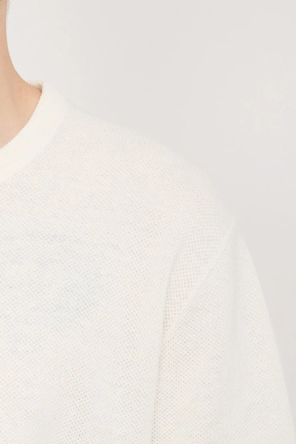 Pique Short Sleeve Knit Cream