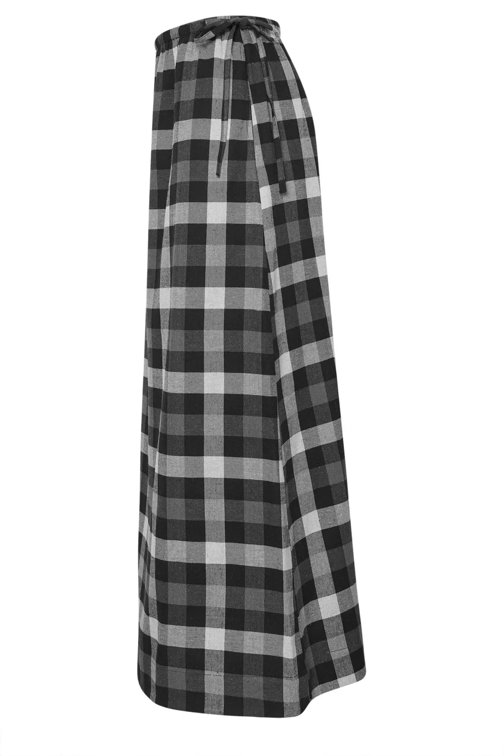 A-Line Plaid Maxi Skirt