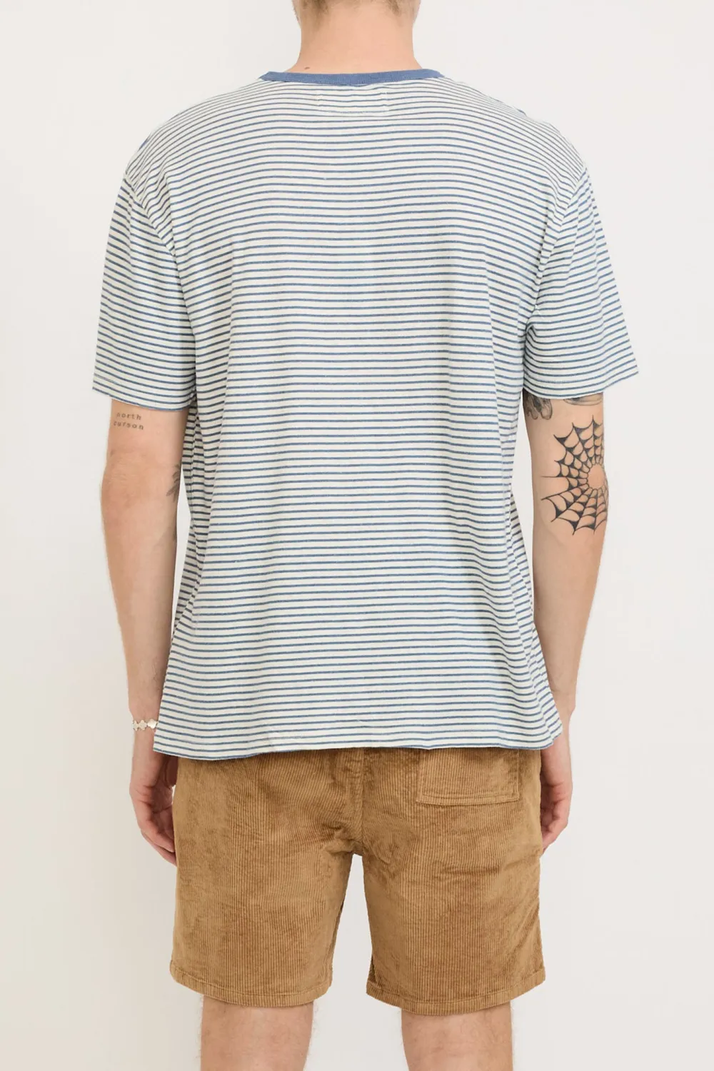 Hemp Tee Natural/Indigo Stripe