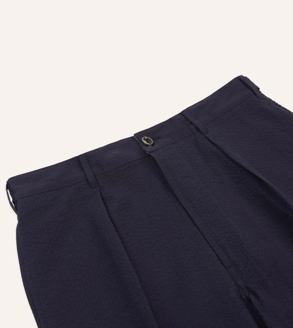 Navy Seersucker Games Trousers Daily