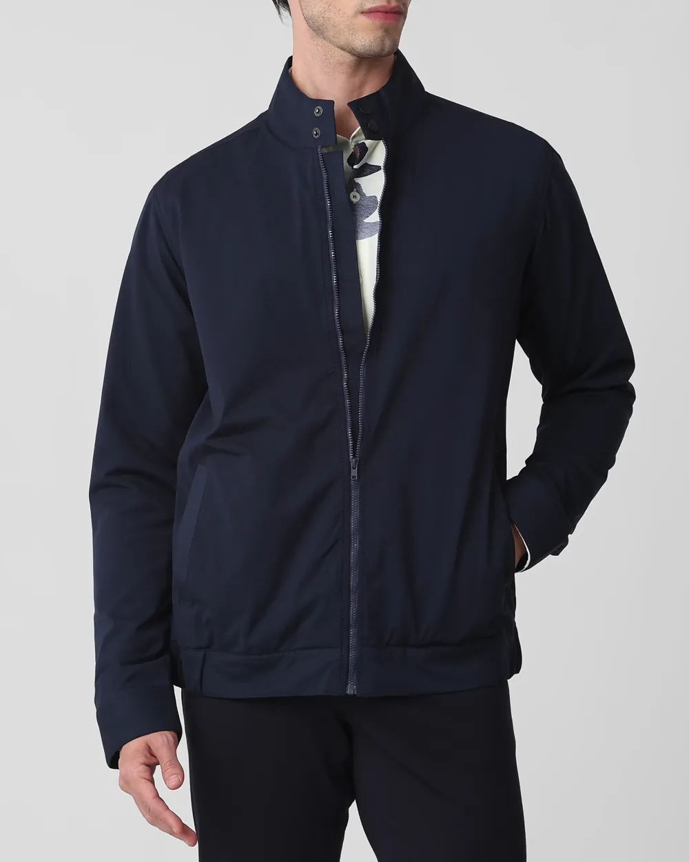 Versatile Comfortable Slim-Fit Navy Jacket