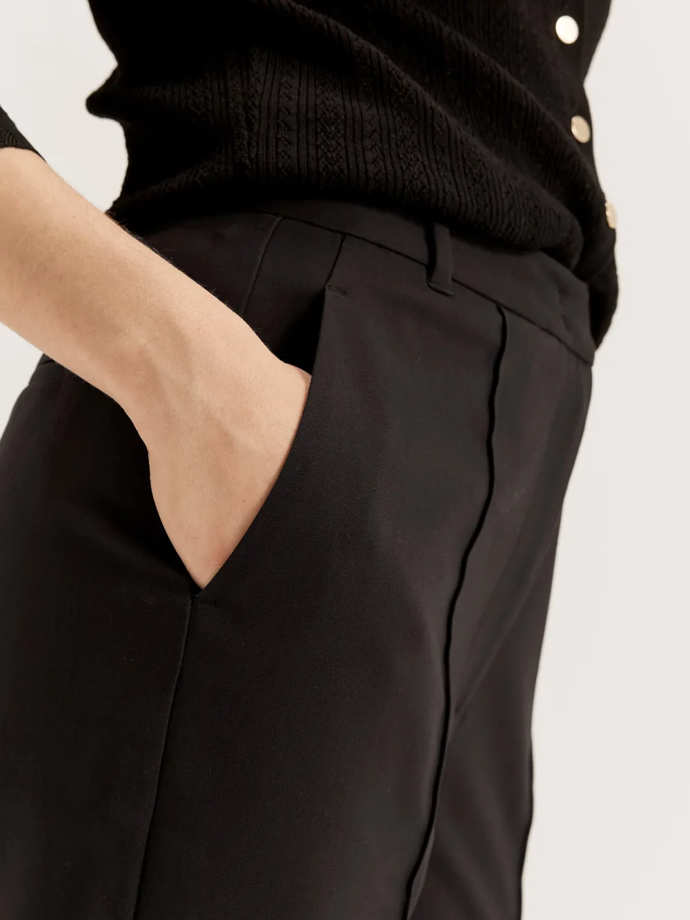 Black Straight Leg Suit Pants