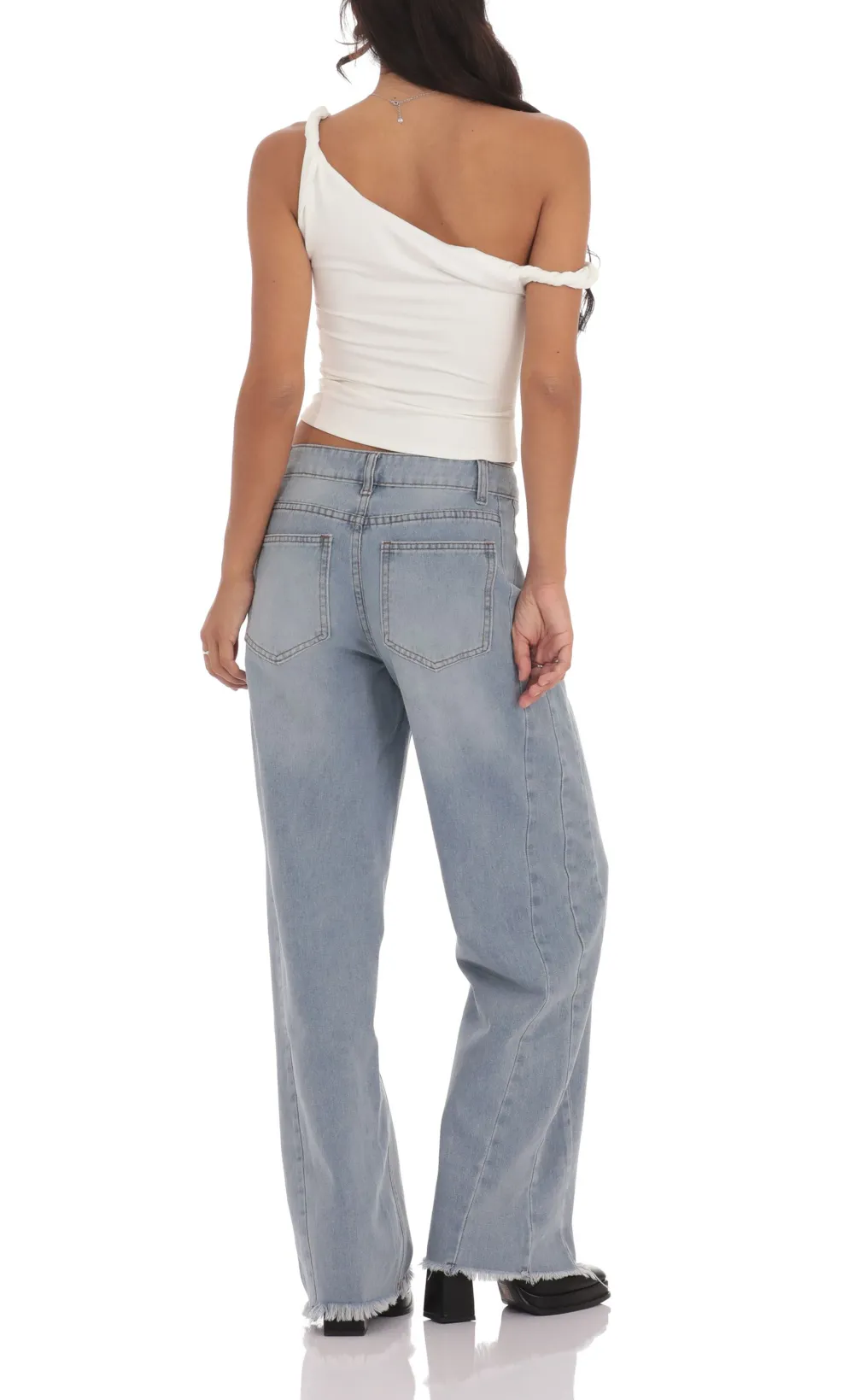 Faded Cutoff Jeans in Denim