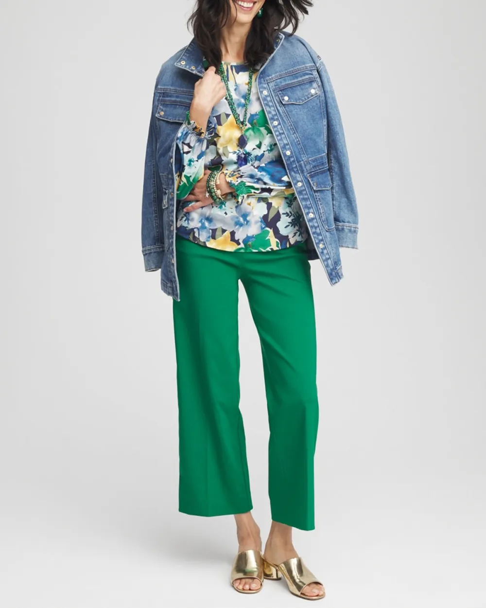 High Waisted Straight Leg Trousers