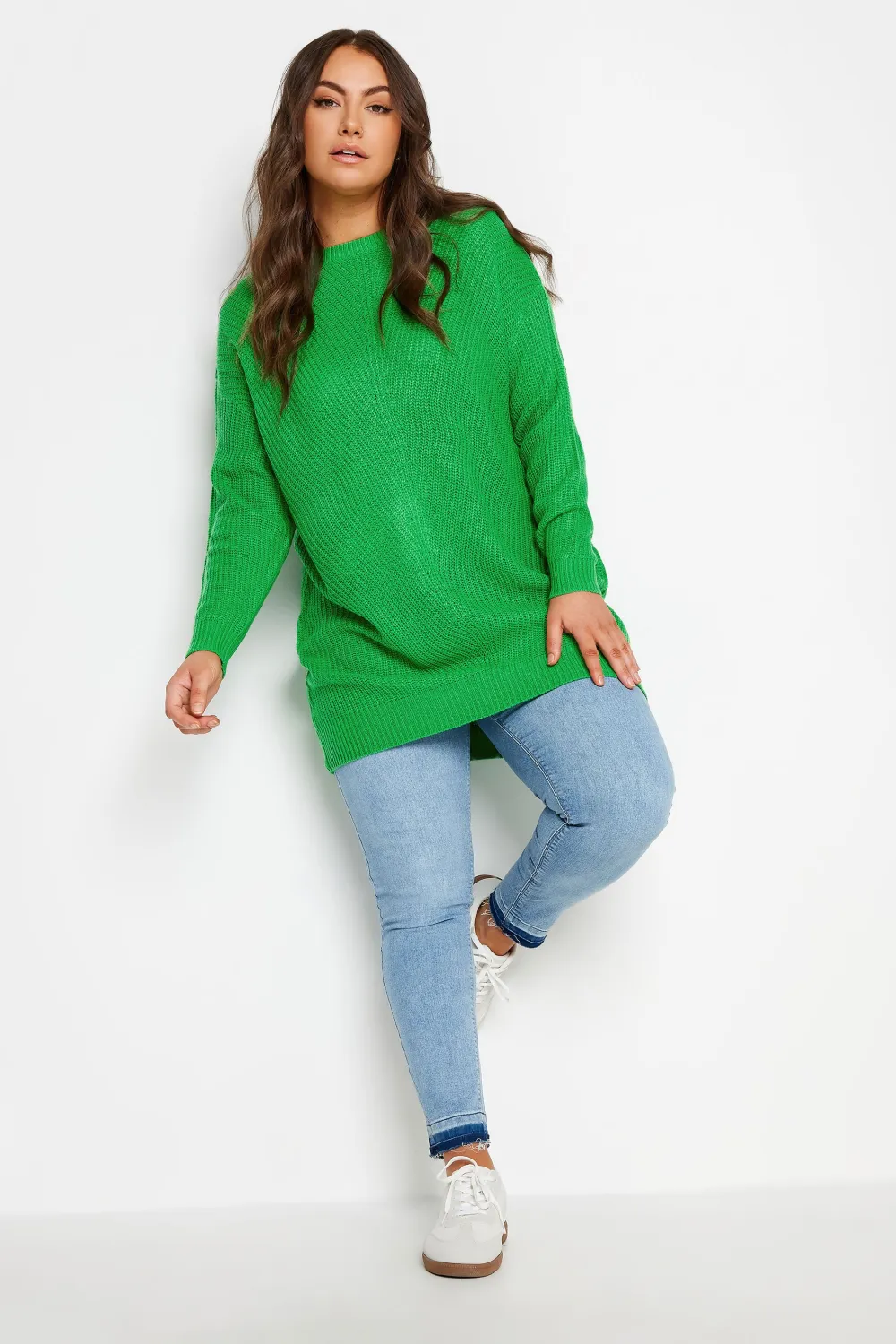 YOURS Curve Black & White Essential Knitted Jumper