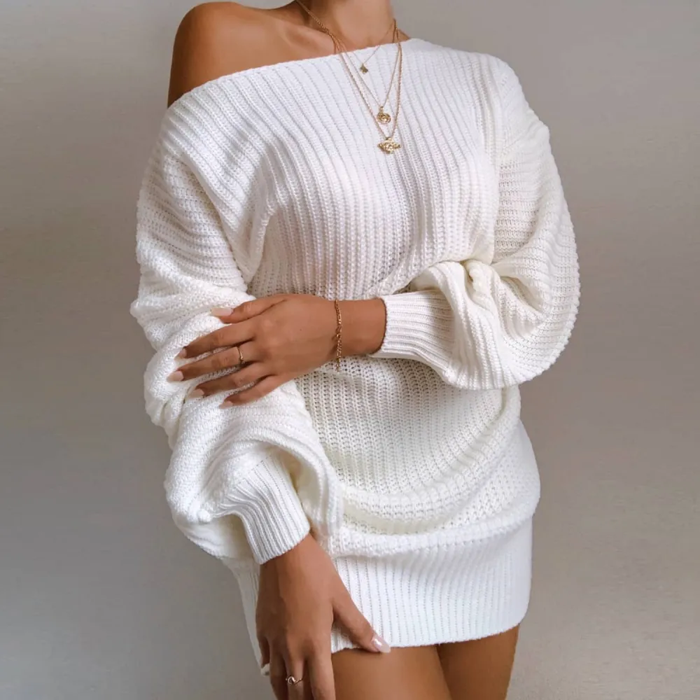Daily Off Shoulder Sweater Dress