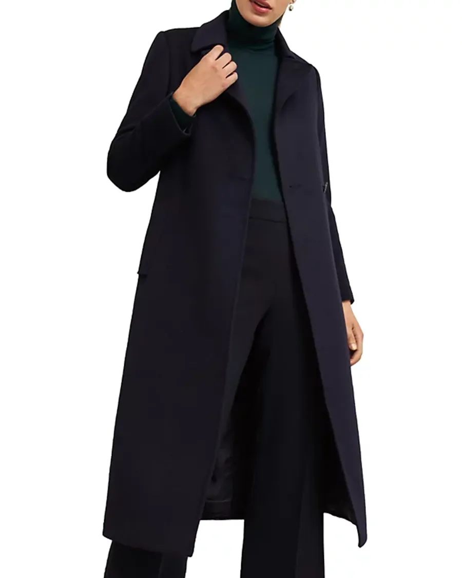 Notch Collar Wool Belted Coat