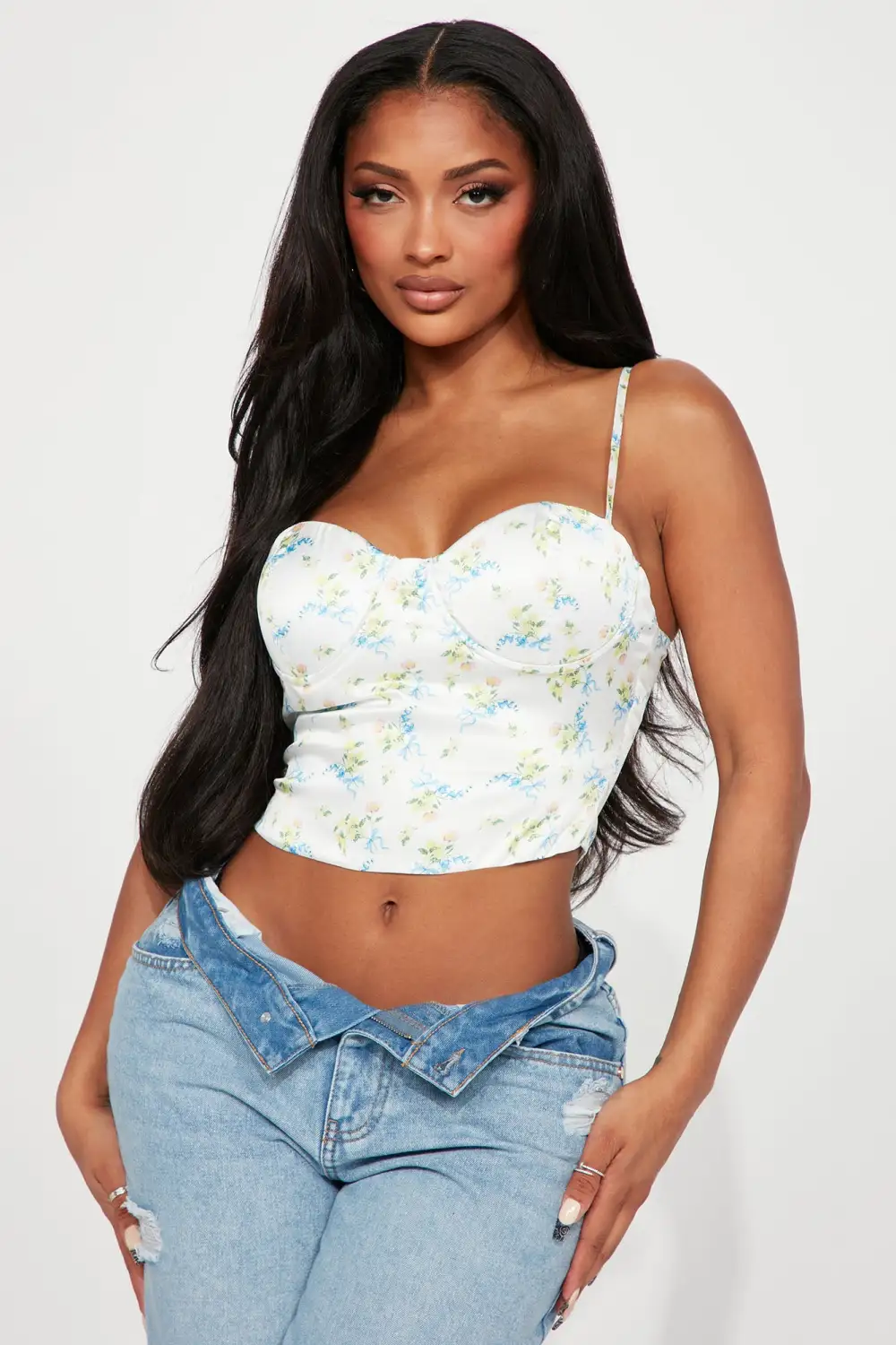 Petra Floral Top - Off  White/combo