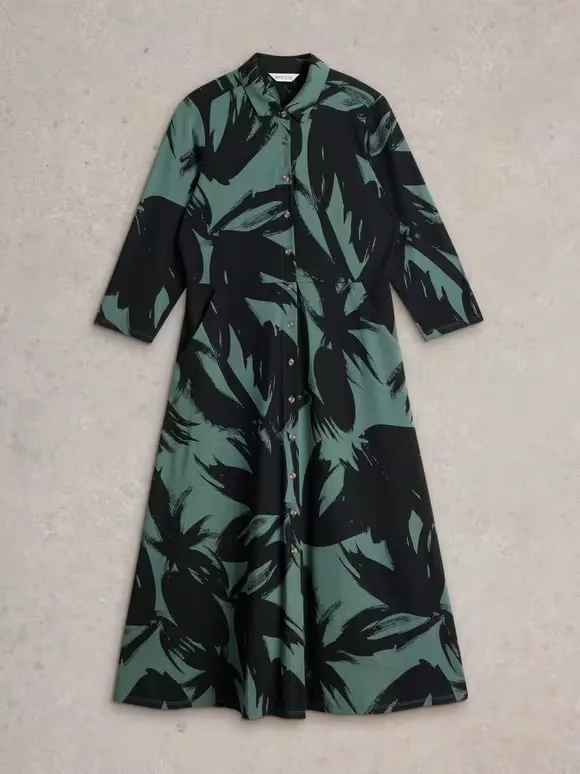 Maxi Jersey Shirt Dress