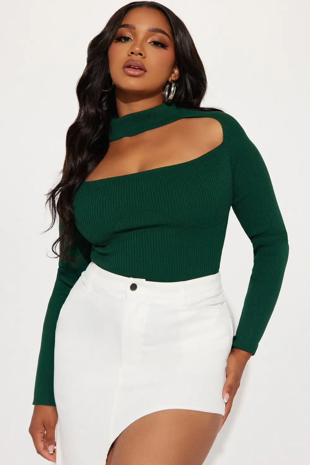 Jodeci Sweater Bodysuit - Hunter