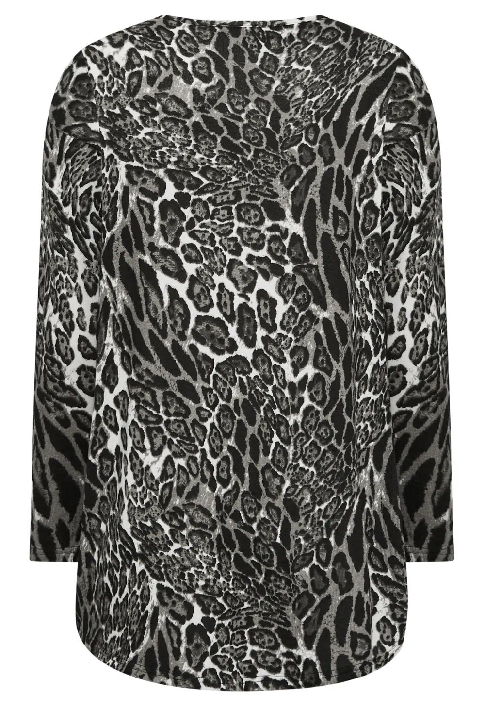 M&Co Grey Soft Touch Leopard Print Jumper