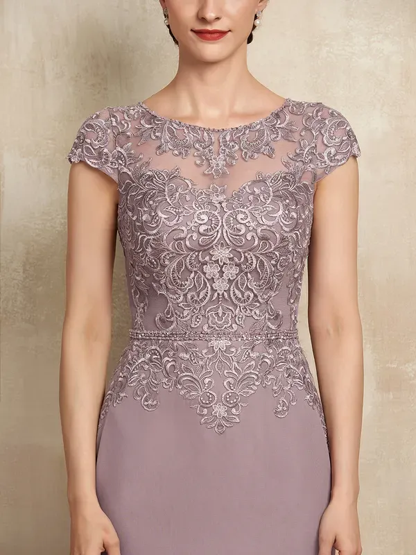 Collar Lace Dress Solid Color Chiffon Top Set