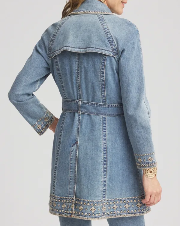 Blue Belted Denim Jacket