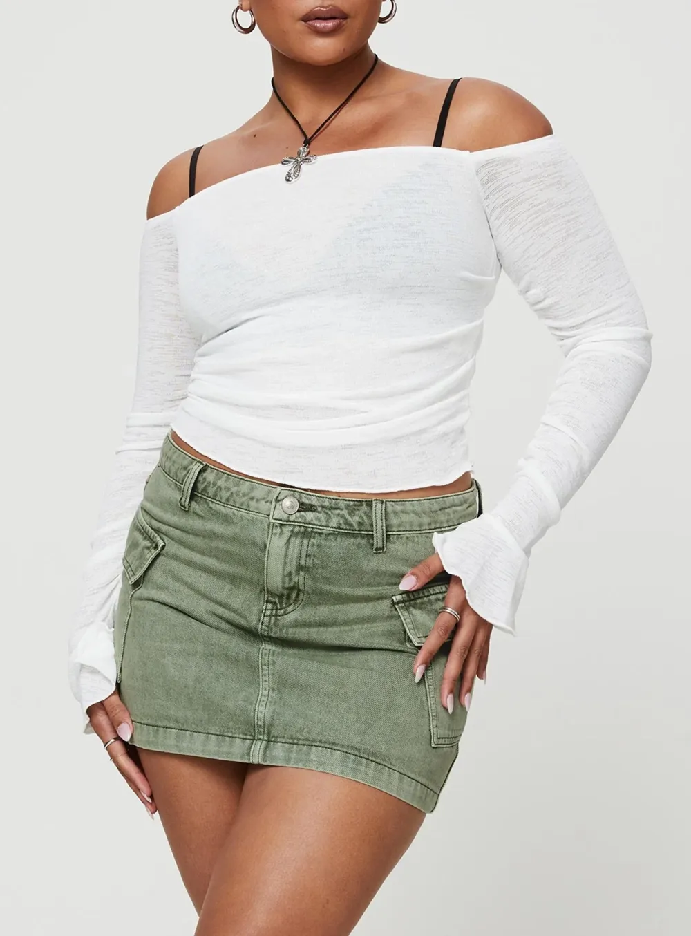 Cargo Denim Mini Skirt