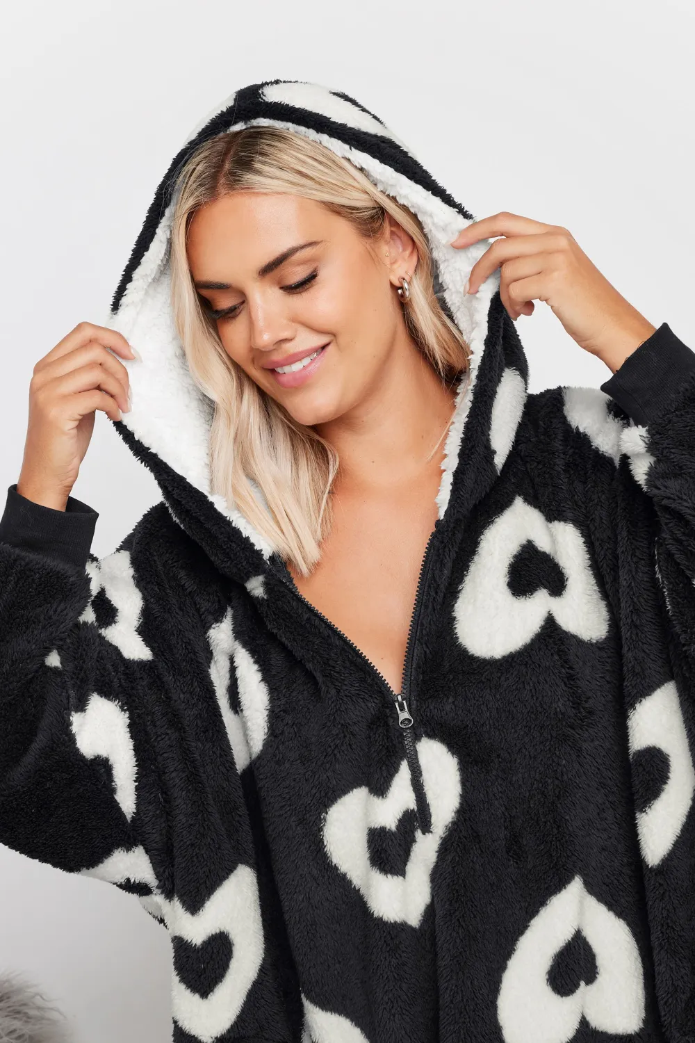 YOURS Curve Grey Moon & Star Oversized Blanket Hoodie