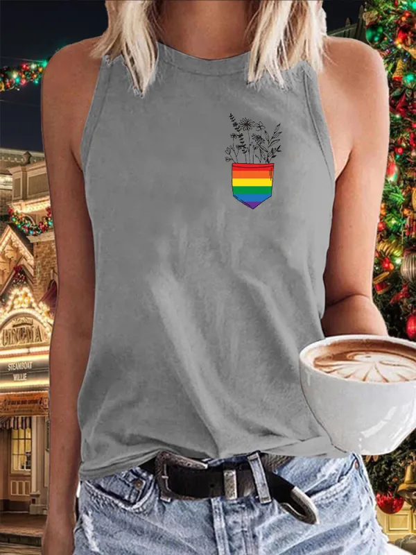 Women's Gay Day Pride Day Crew Neck Vest