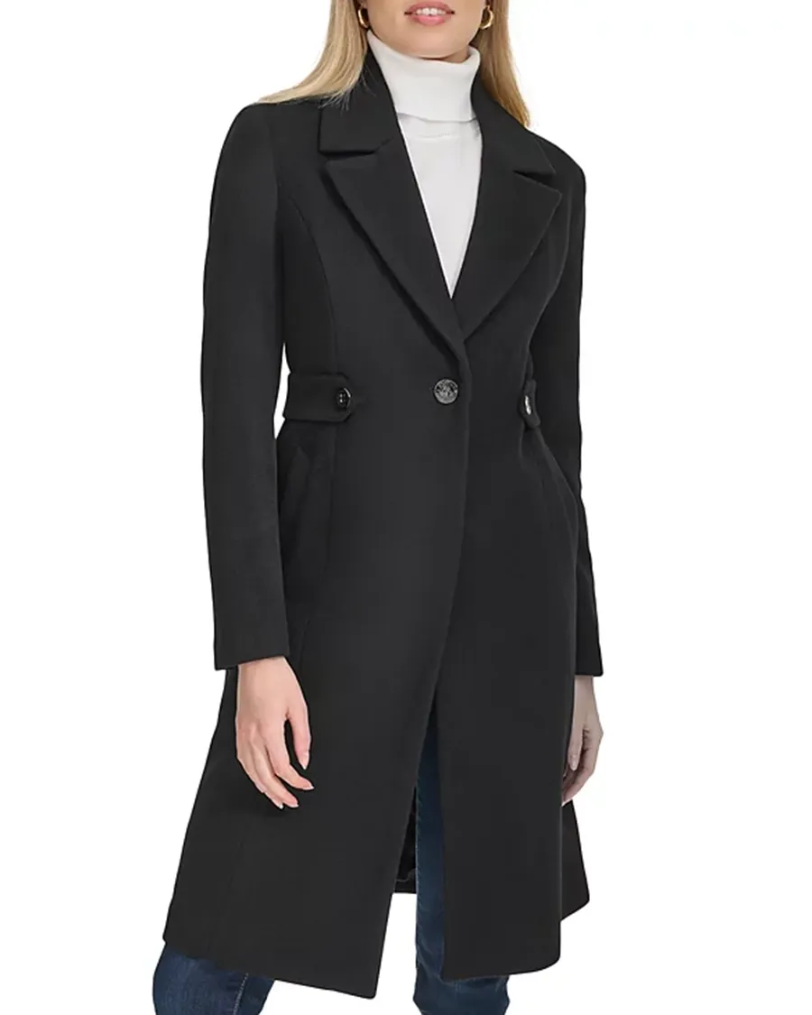 Front Button Closure Breasted Coat
