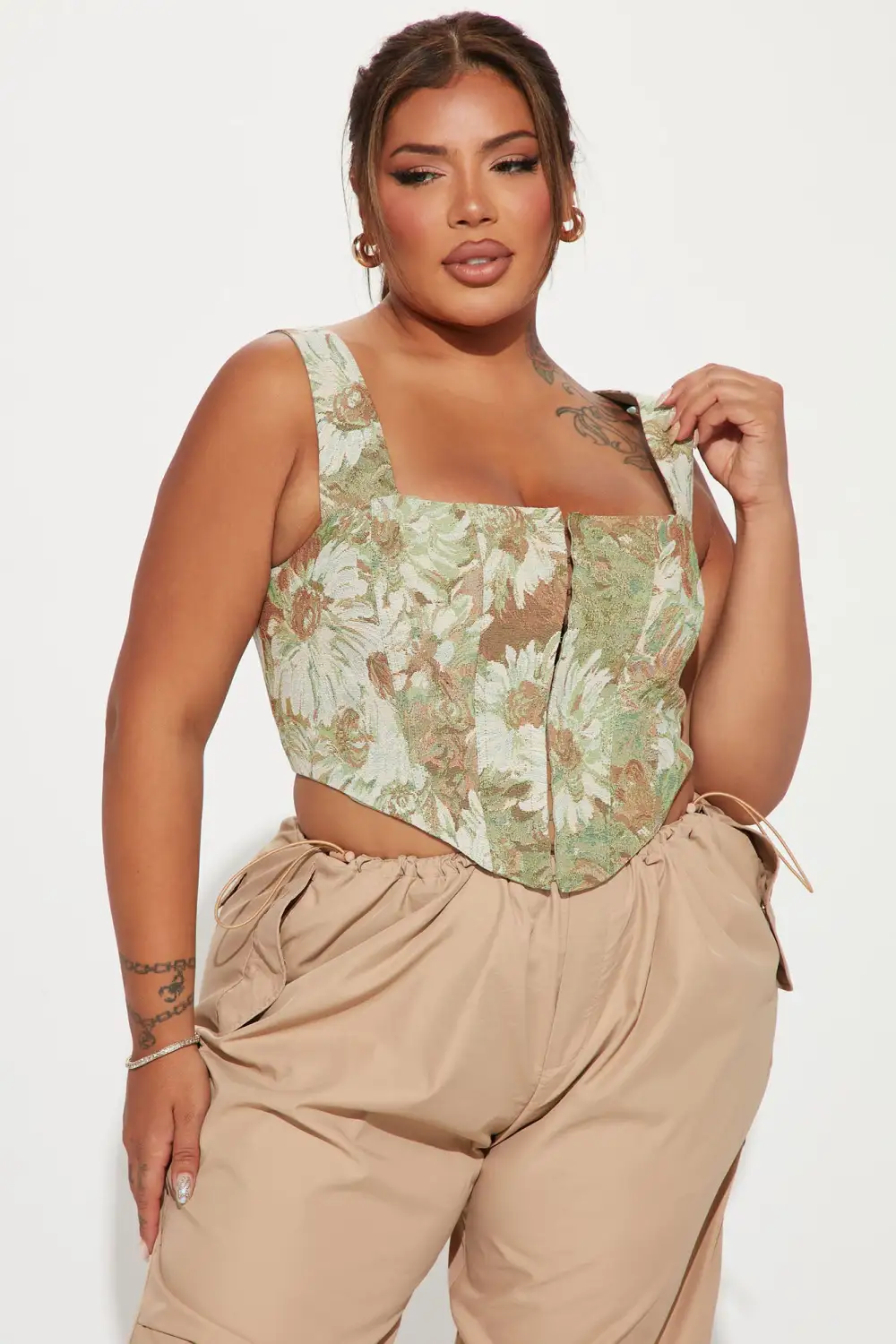 More Than A Dream Corset Top - Sage/combo
