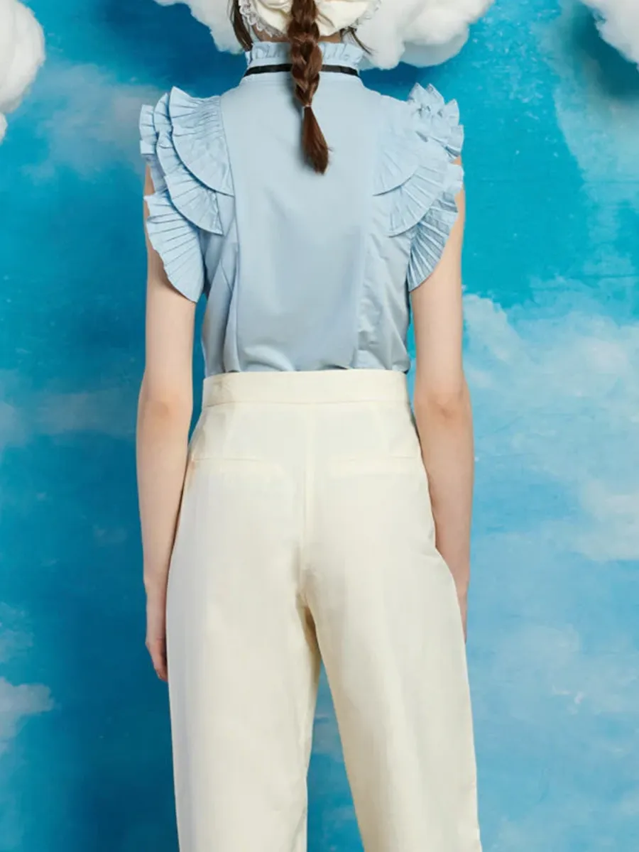 Casual Style Lasso Pleat Blouse