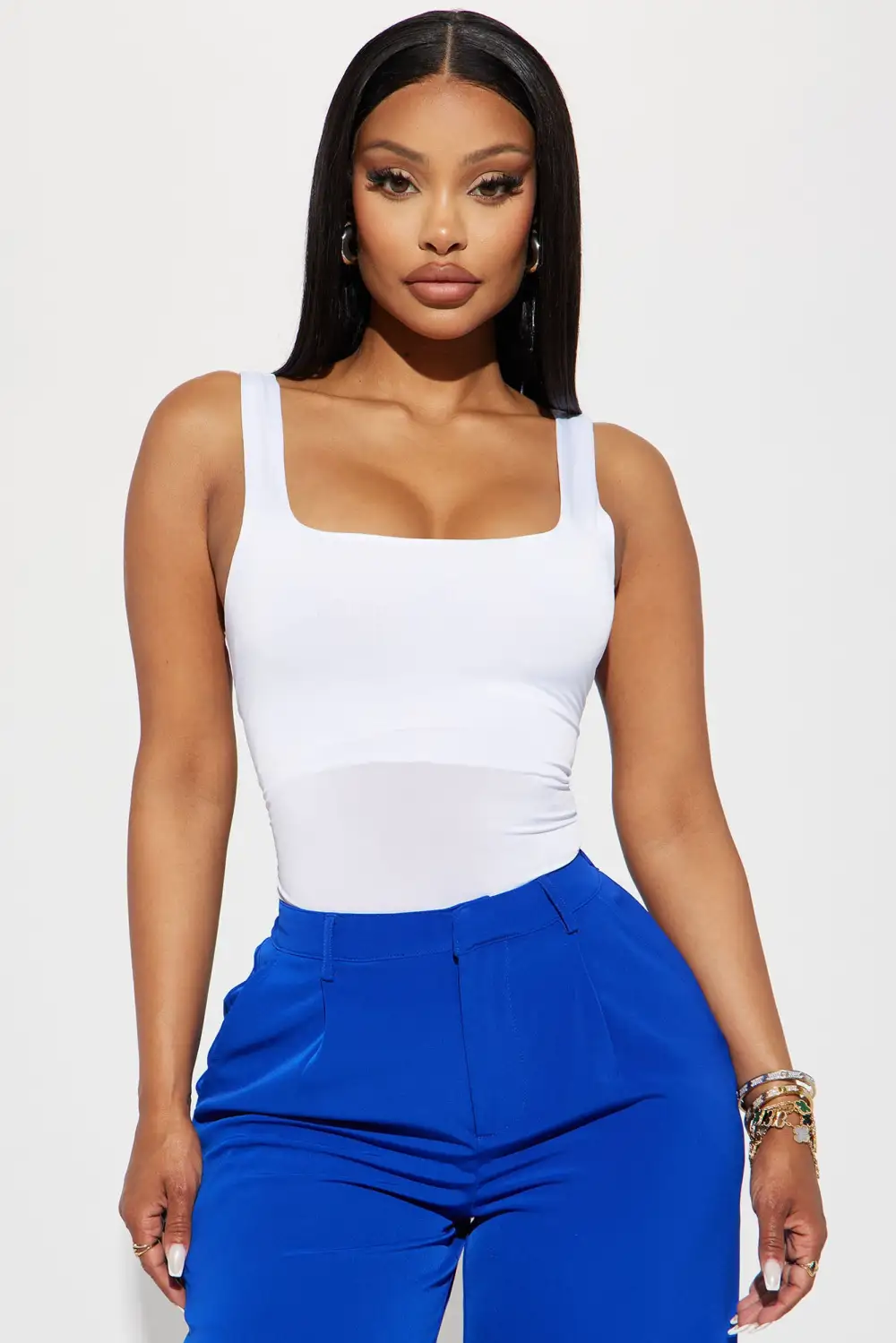 Kiara Double Lined Tank Top - White