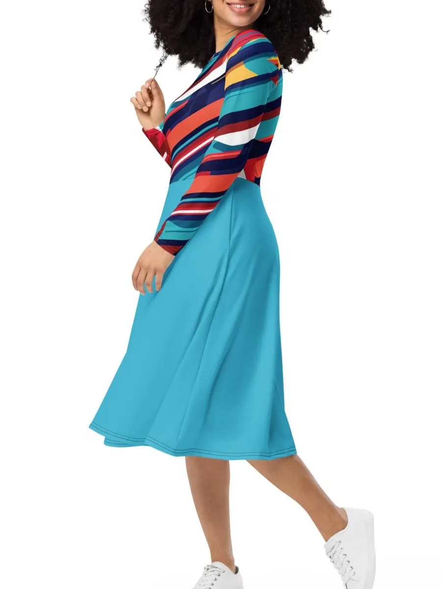 Modern Stripe Casual Dress