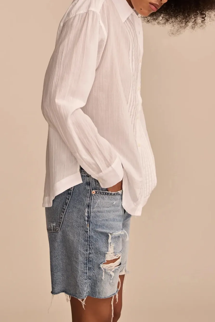 Bright White Pintuck Buttondown