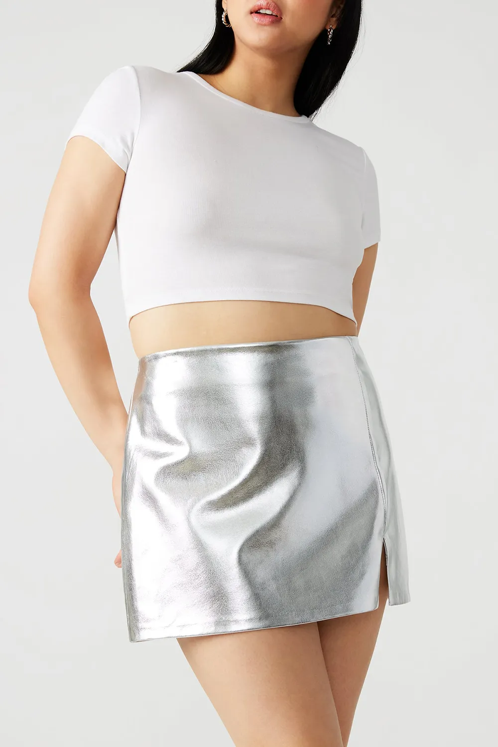 MINI SKIRT SILVER