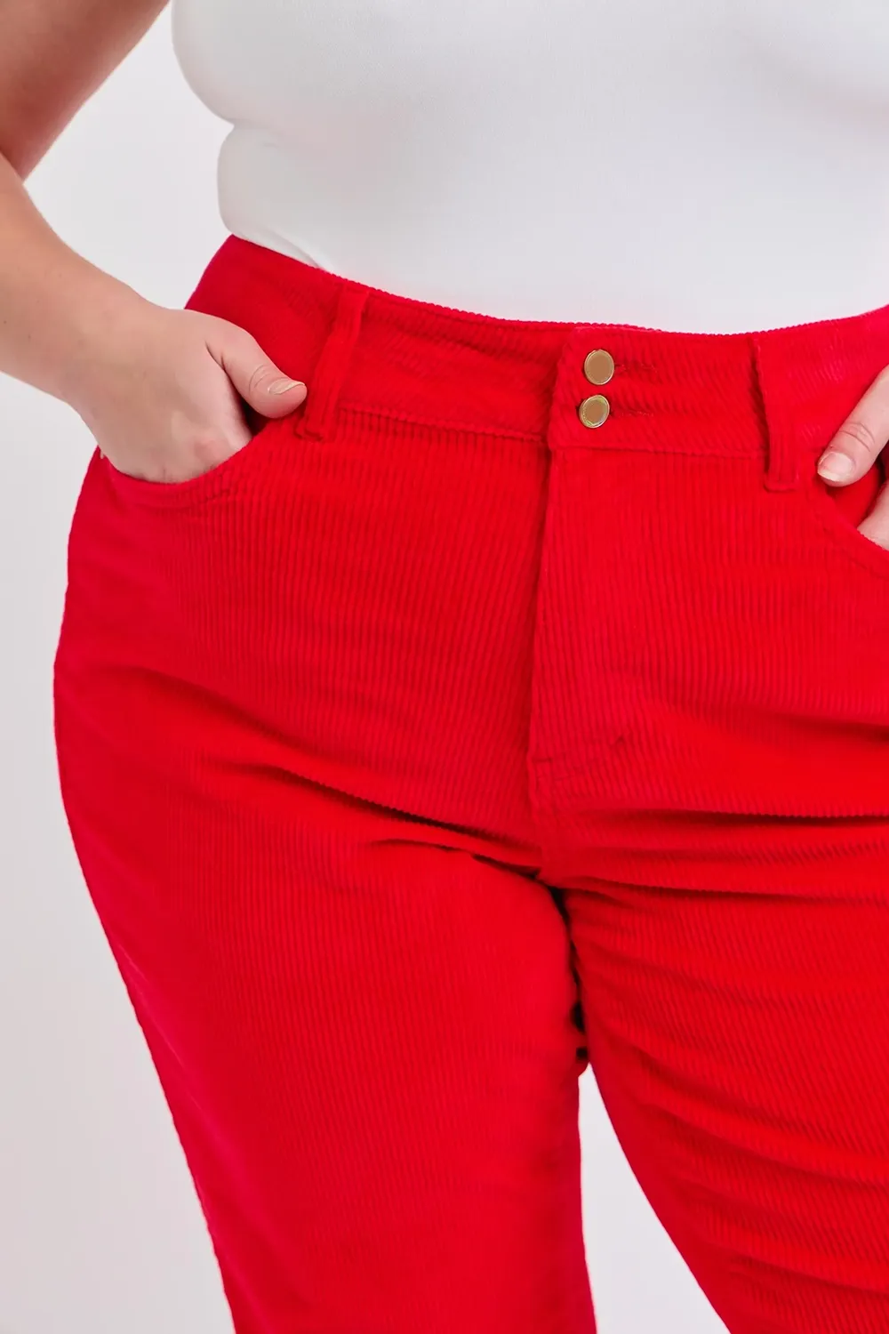 Corduroy Versatile Loose Ruby Trousers