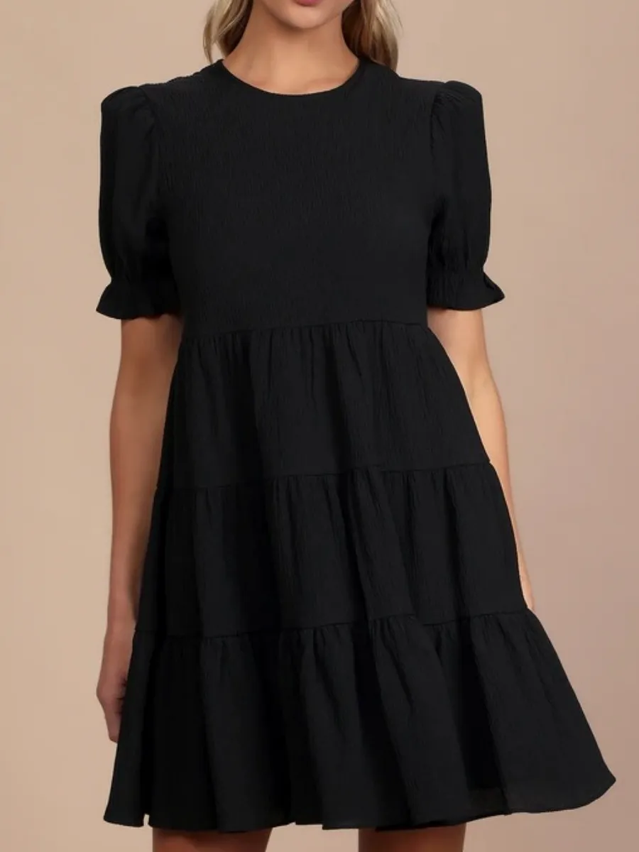 Tiered Round Neck Dress