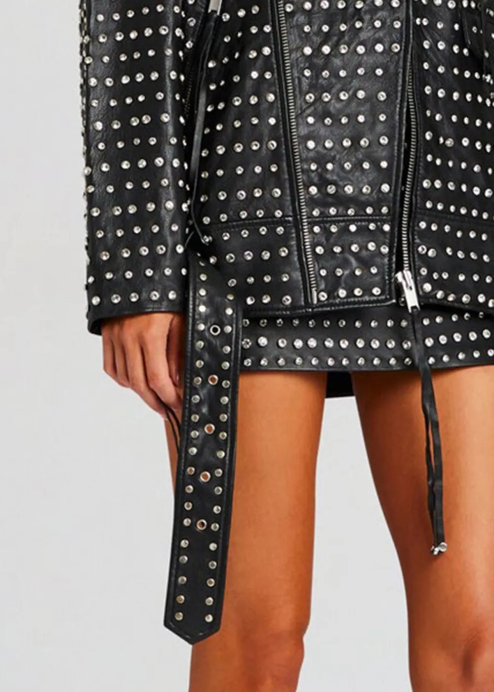 Embellished Leather Jacket