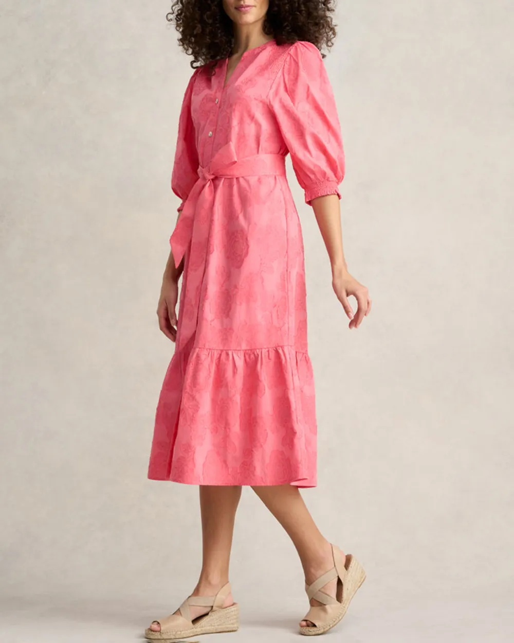 Smock Detail Cotton Dress