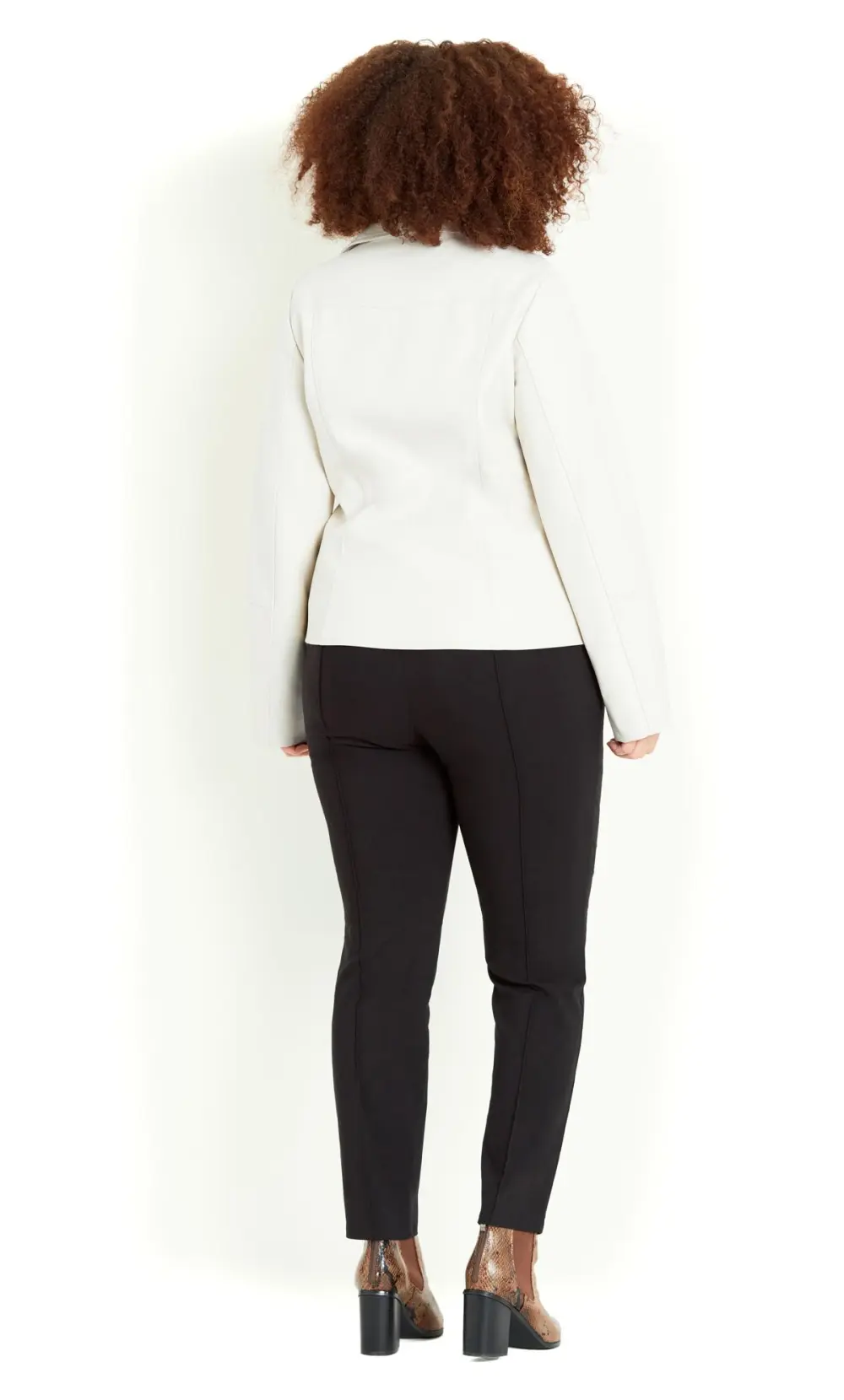 Evans White Faux Leather Jacket