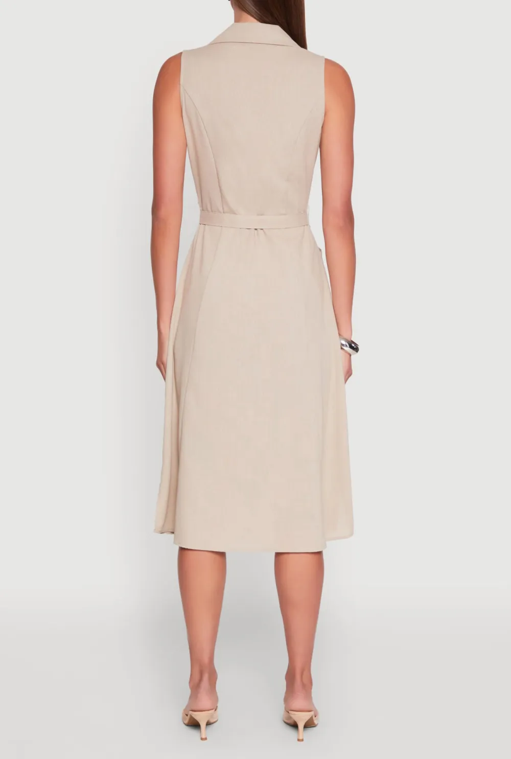 Sleeveless Flip Collar Dress