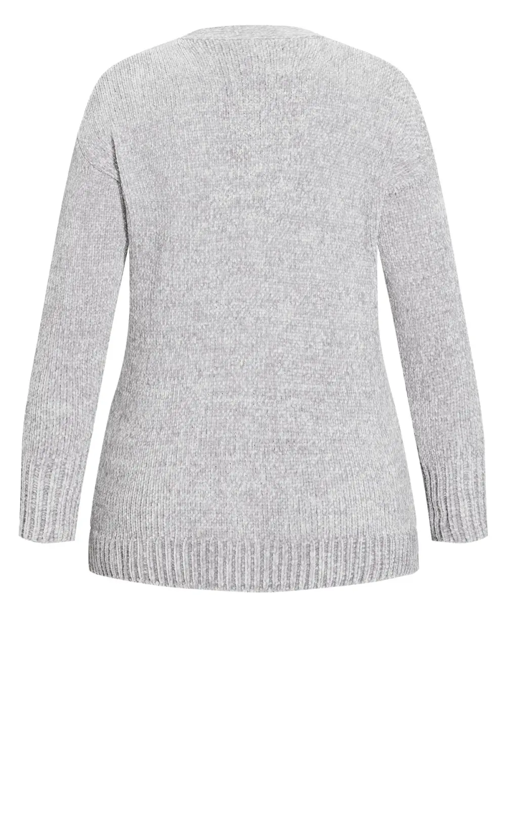 Evans Grey Chenille Cardigan
