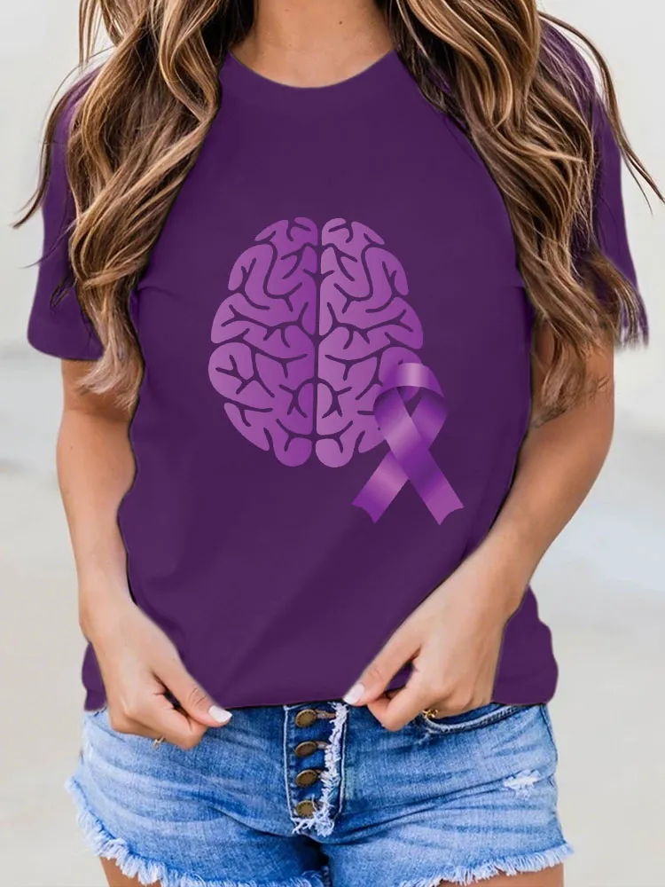 Women's I Wear Purple For My Dad Alzheimer's Awareness Tee