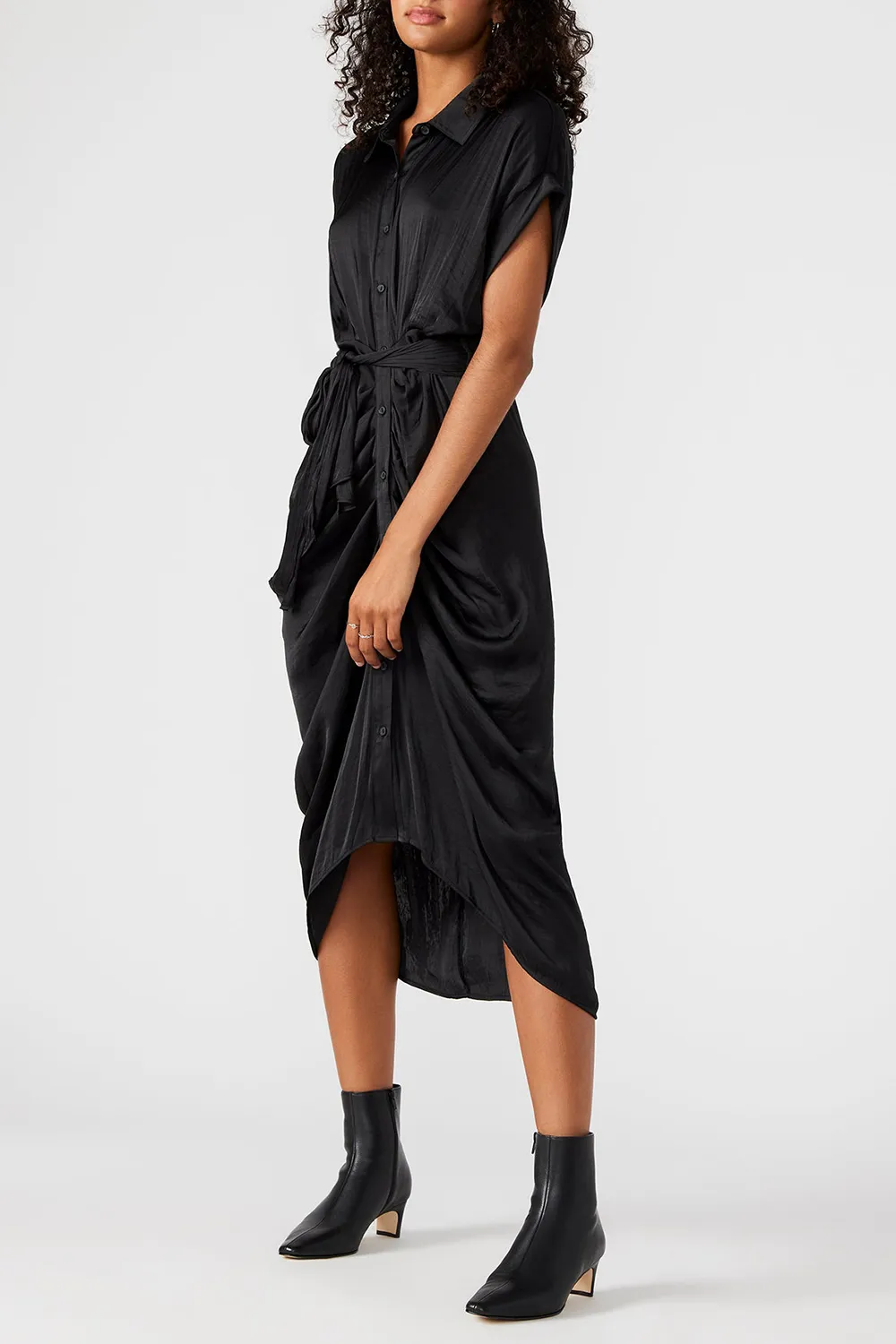 V-NECK DRESS CHOCOLATE