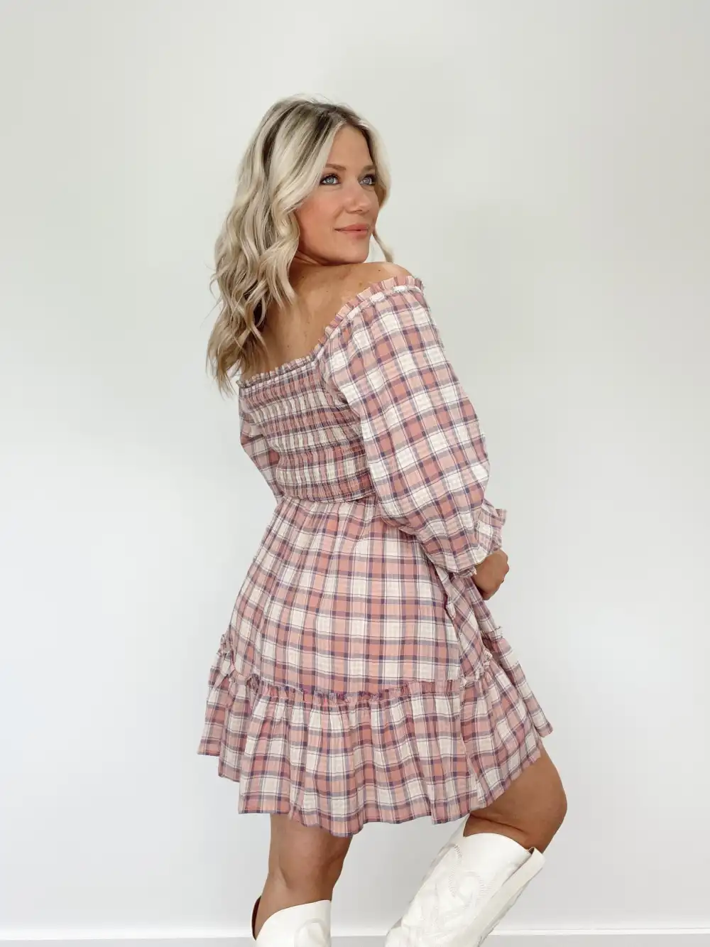Own The Town Plaid Dress