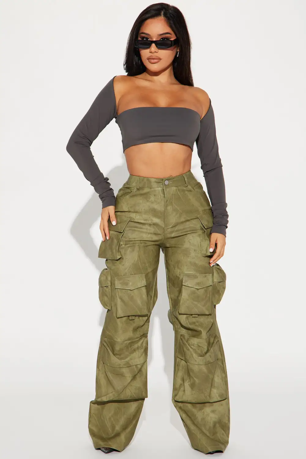 Young And In Love Crop Top - Charcoal