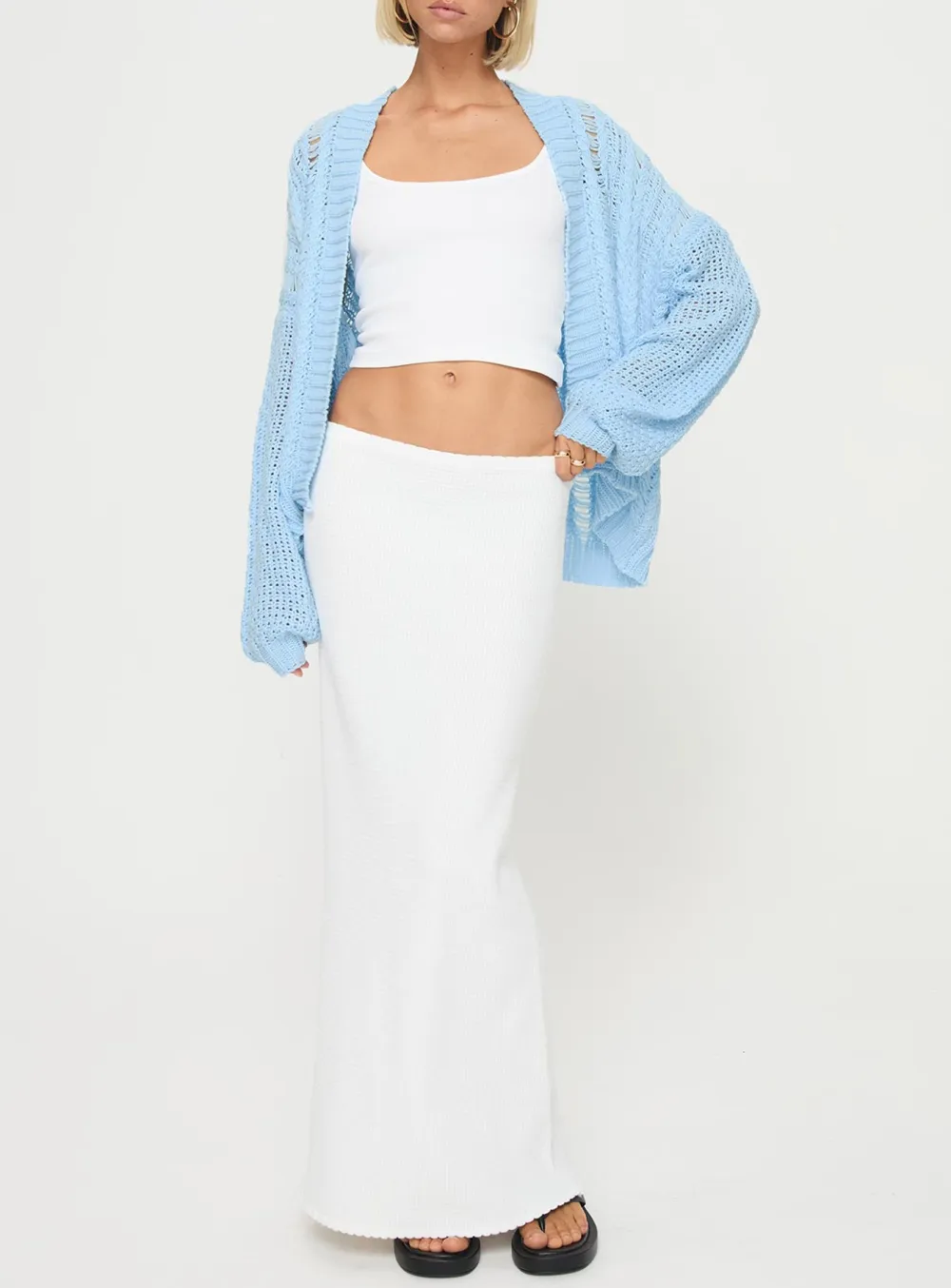 Cable Cardigan Oversized Cream