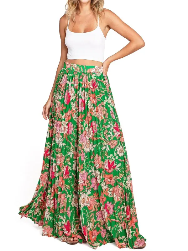Floral Pleated Pants
