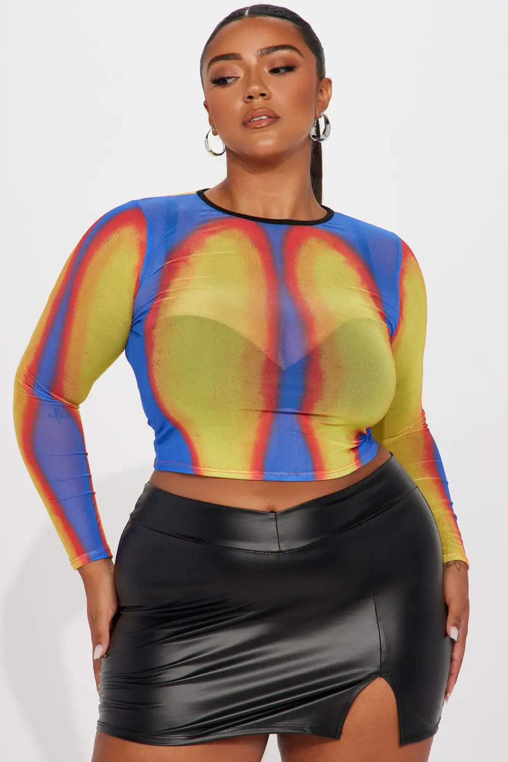 Feel The Burn Mesh Top - Yellow/combo