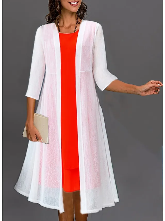 Women's Casual Jacket Long Coat Regular Fit Breathable Casual Jacket Spring Summer Long Sleeve Solid Color White Black Wine Outdoor Street Daily